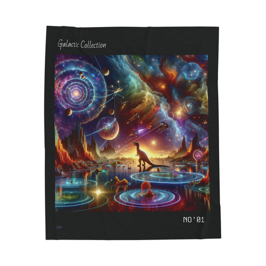 "Galactic Trance" Velveteen Plush Blanket