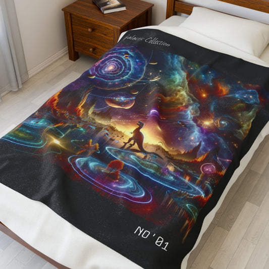 "Galactic Trance" Velveteen Plush Blanket